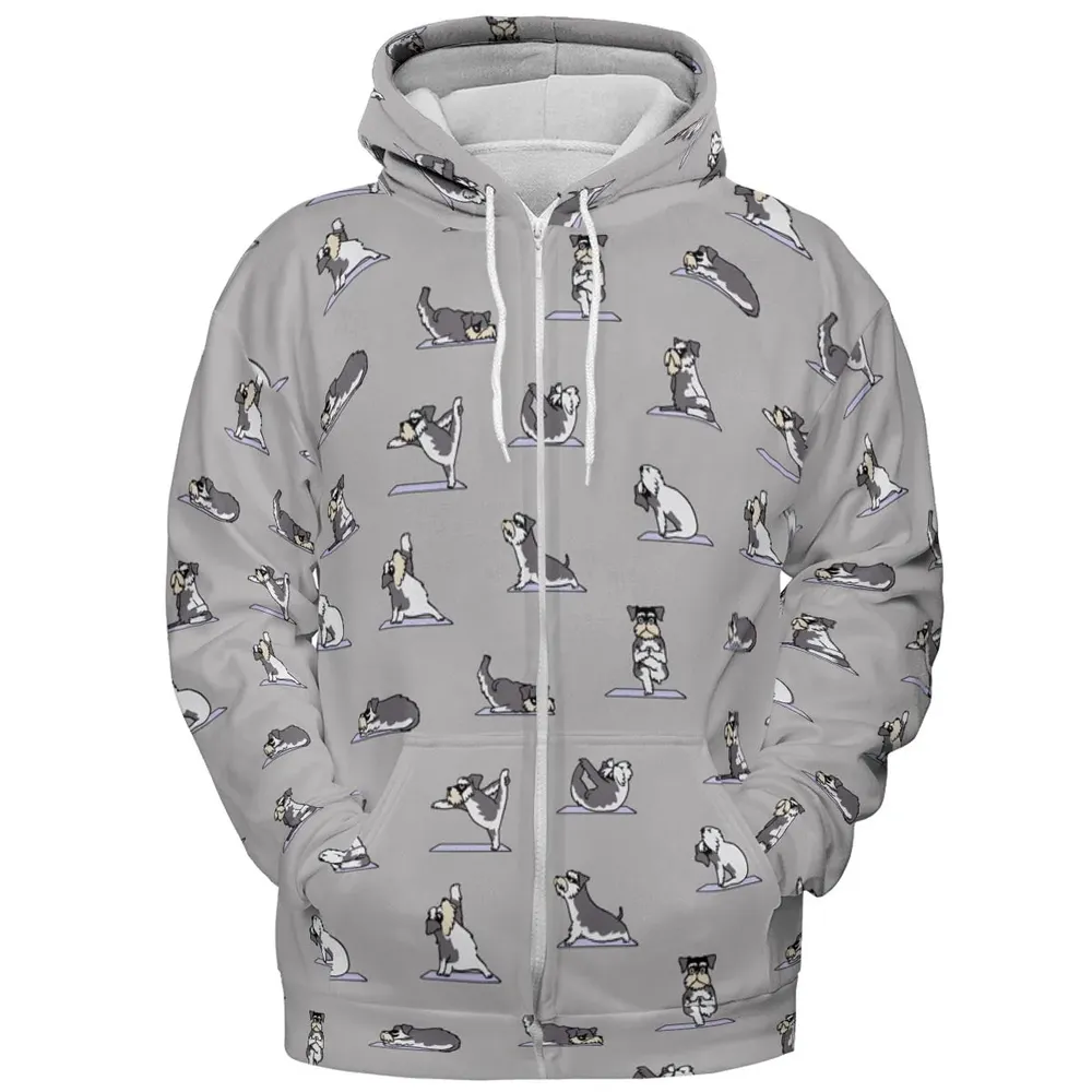 Miniature Schnauzer Yoga Pattern All-over Print Hoodie - 3