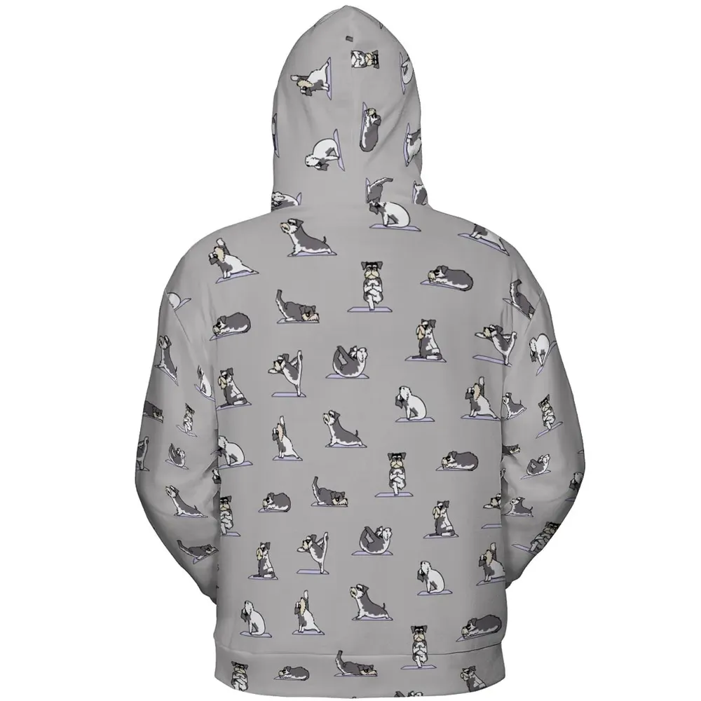 Miniature Schnauzer Yoga Pattern All-over Print Hoodie - 4