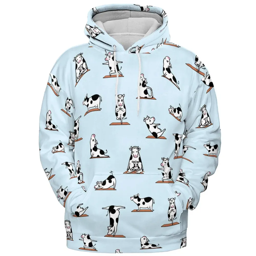 Moo Yoga Pattern All-over Print Hoodie - 2