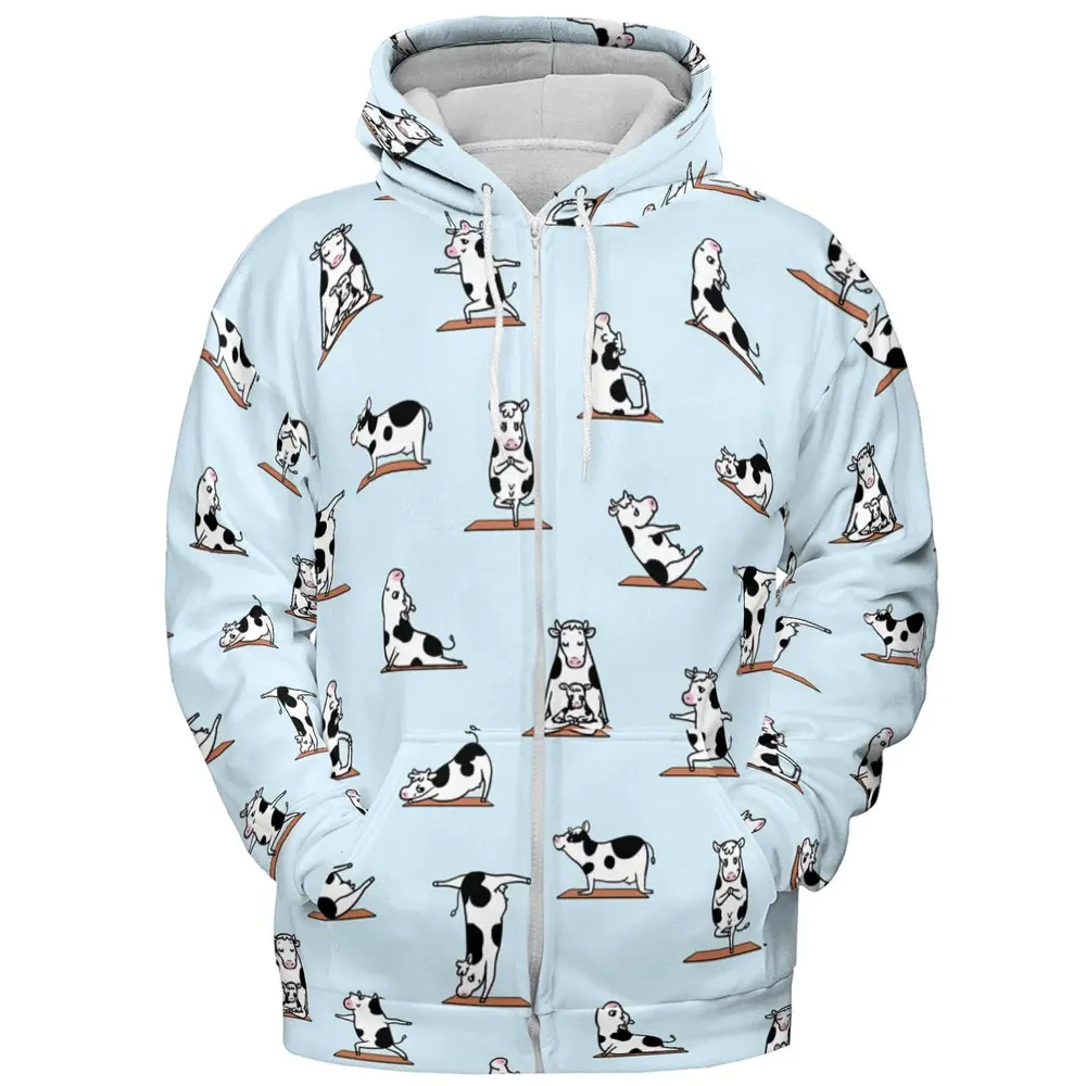 Moo Yoga Pattern All-over Print Hoodie - 3