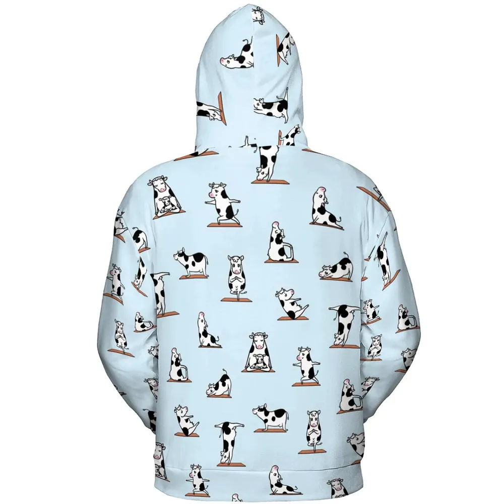 Moo Yoga Pattern All-over Print Hoodie - 4