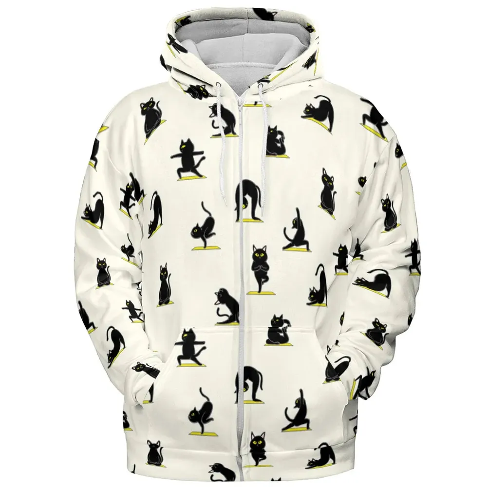 Bombay Cat Yoga Pattern All-over Print Hoodie - 3