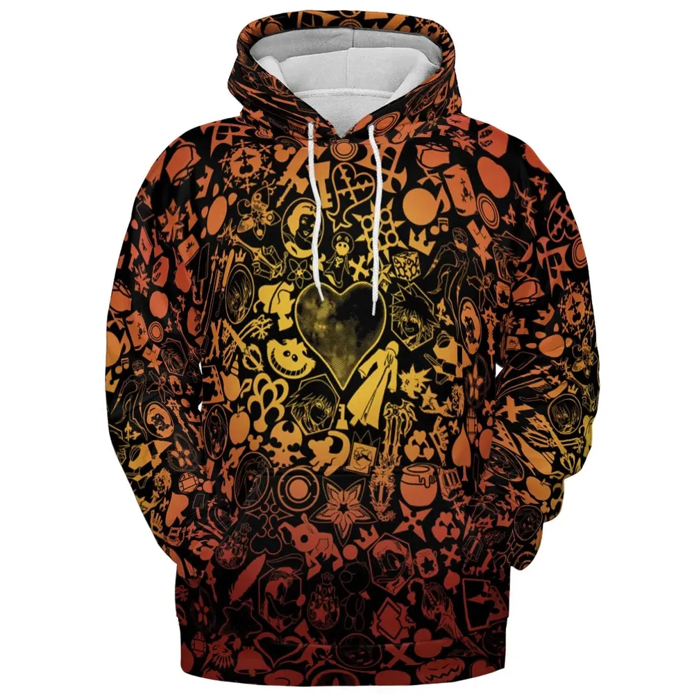 Red Key Heart Kingdom Hearts All-over Print Hoodie - 2