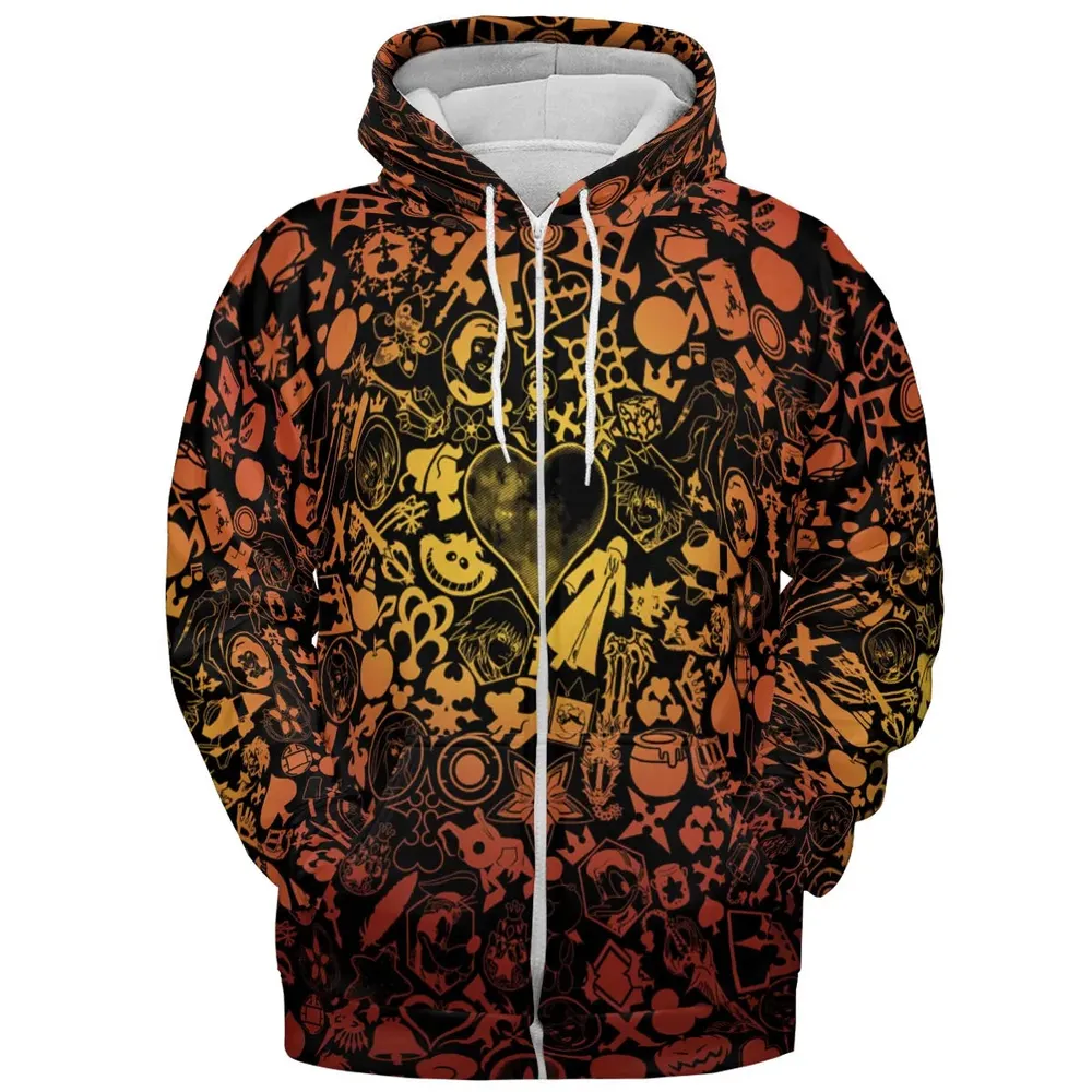 Red Key Heart Kingdom Hearts All-over Print Hoodie - 3