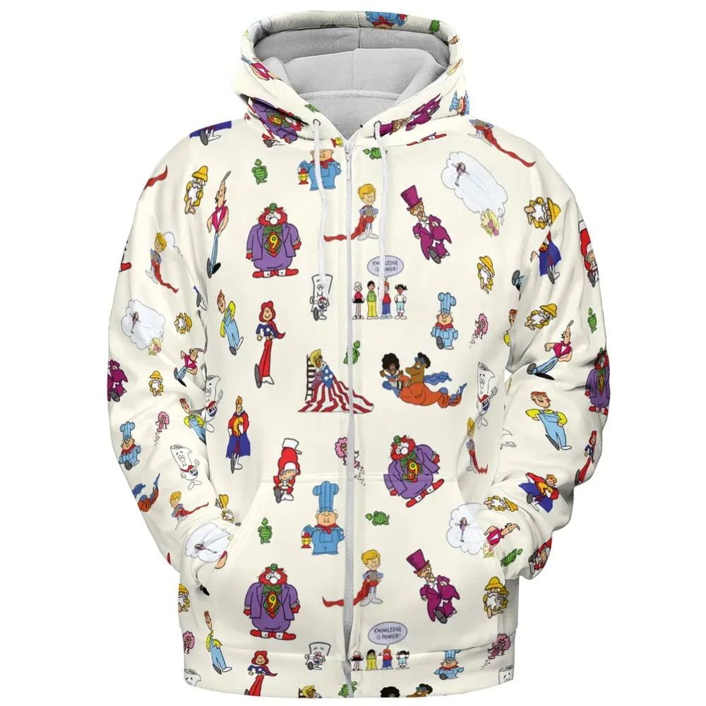 Schoolhouse Rock Characters All-over Print Hoodie - 3