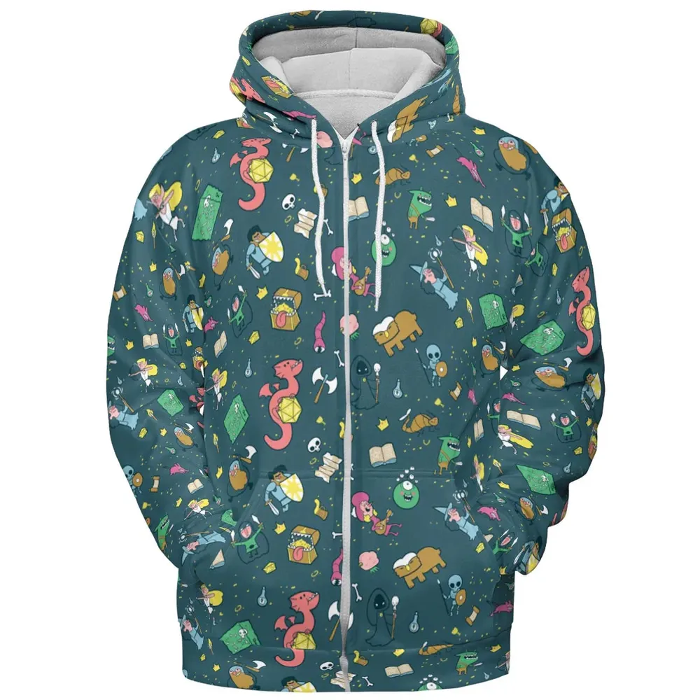 Cute Doodle Dungeons All-over Print Hoodie - 3