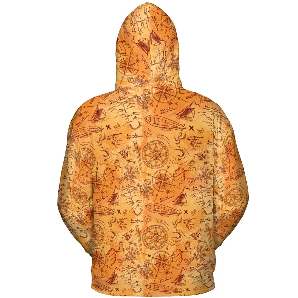 Vintage Adventure Map Indiana Jones All-over Print Hoodie - 4
