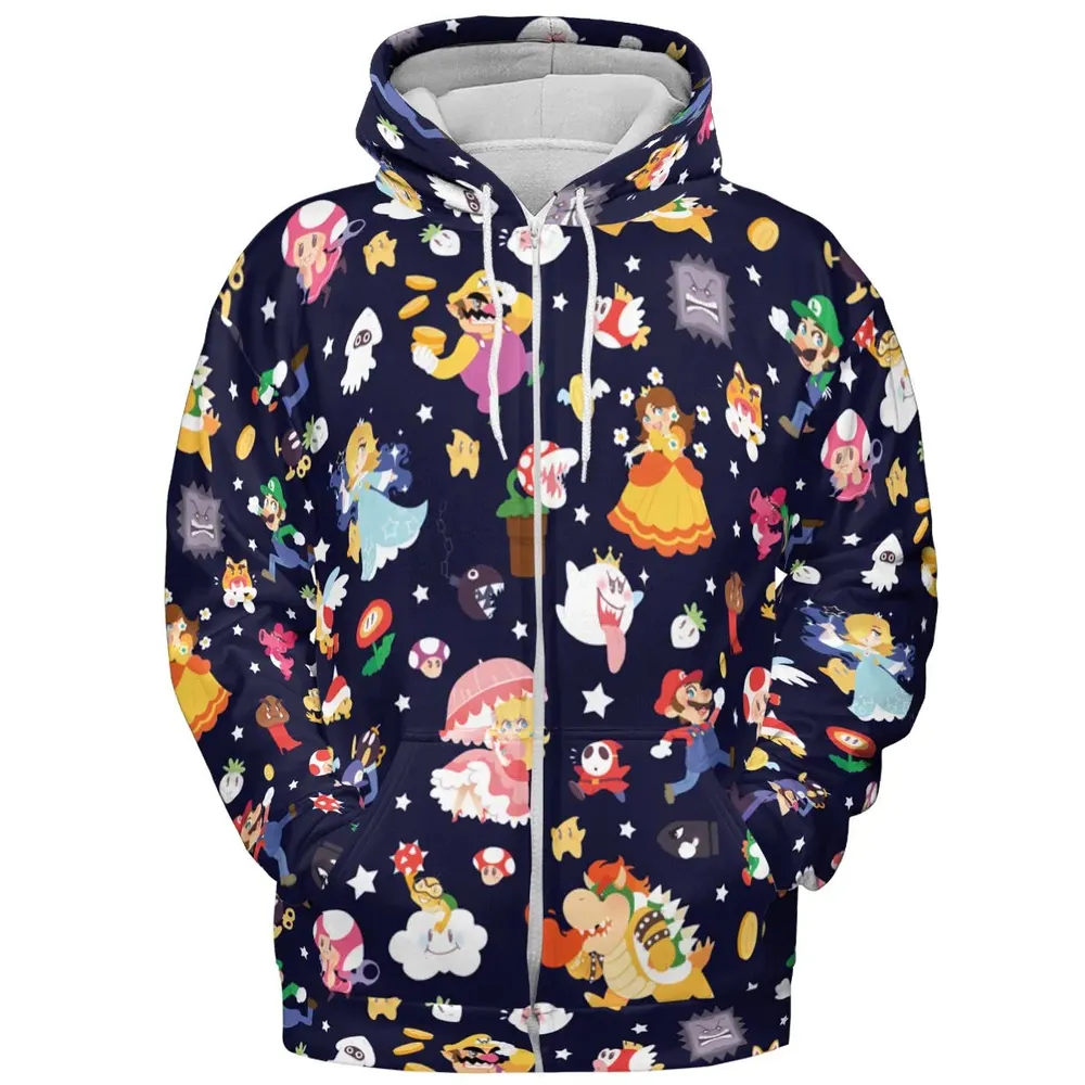 Mushroom Kingdom Super Mario All-over Print Hoodie - 3