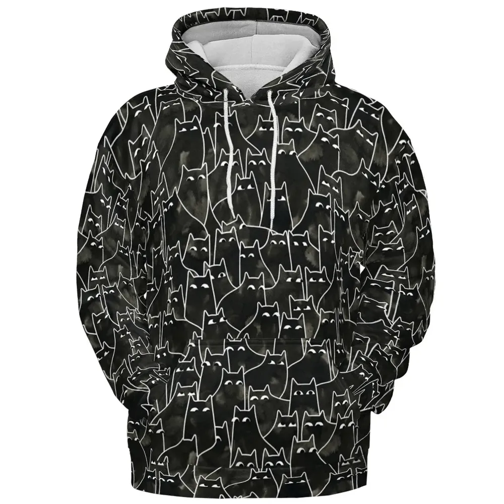 Suspicious Cats Funny Cat All-over Print Hoodie - 2