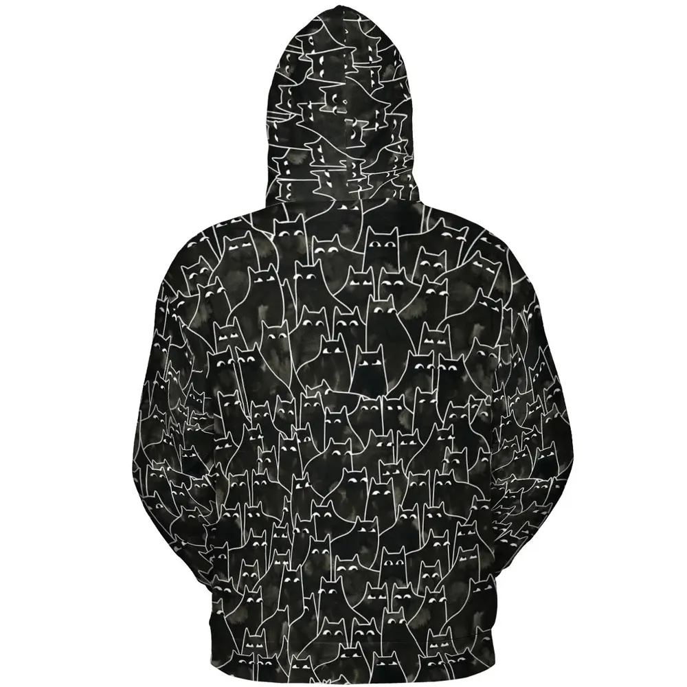 Suspicious Cats Funny Cat All-over Print Hoodie - 4