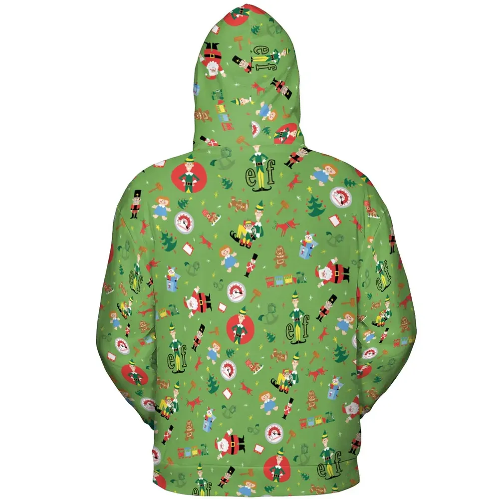 ELF Christmas Pattern All-over Print Hoodie - 4