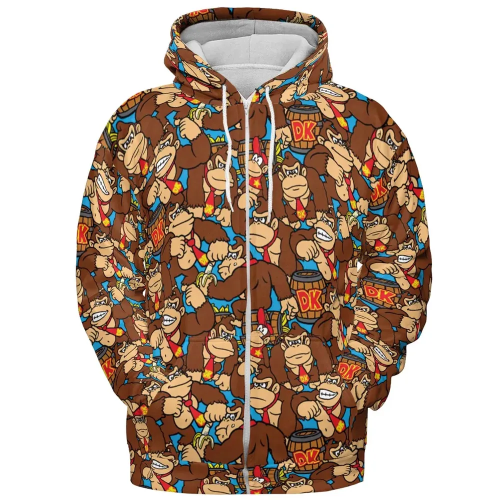 Donkey Kong Pattern All-over Print Hoodie - 3