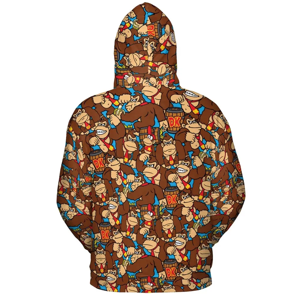 Donkey Kong Pattern All-over Print Hoodie - 4