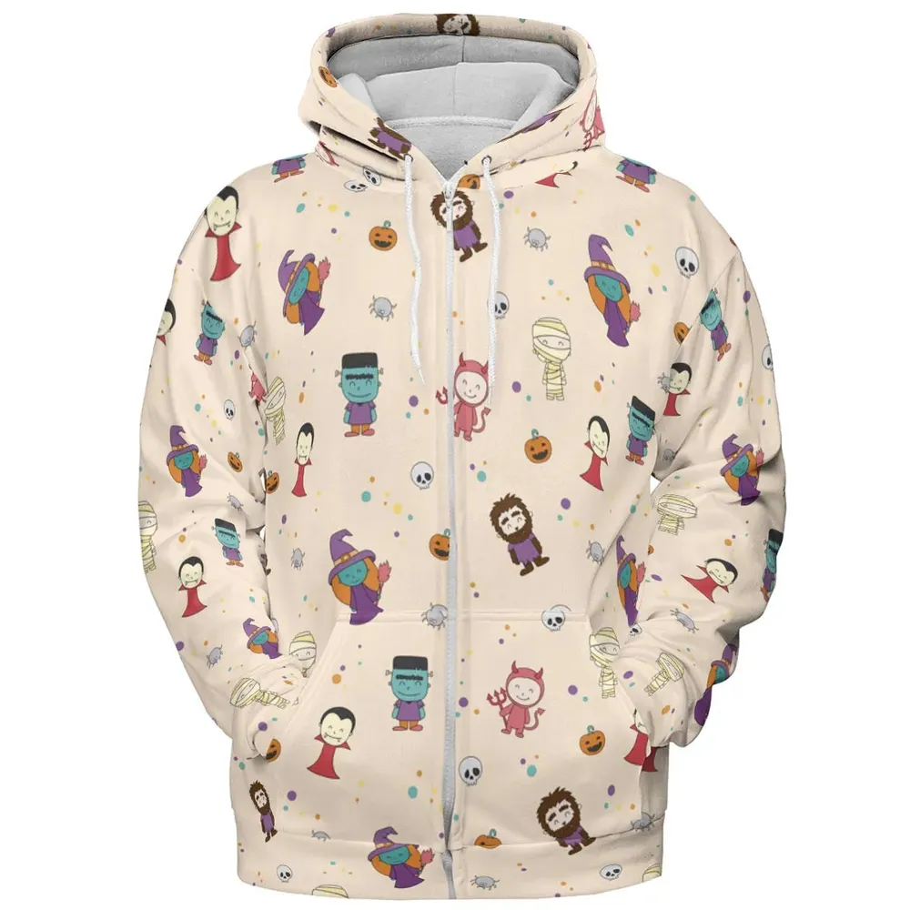 Cute Halloween Characters Pattern All-over Print Hoodie - 3
