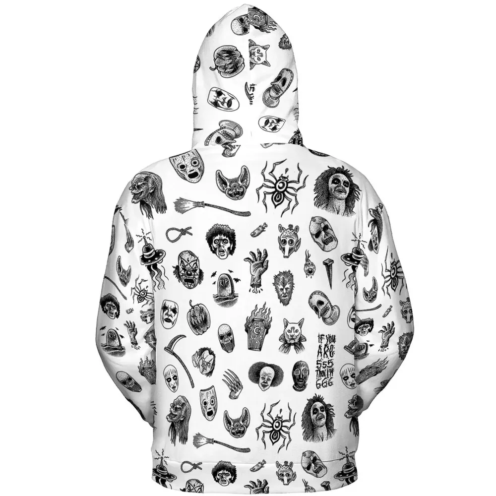 Cult Horror Characters Cryptkeeper Beetlejuice Chucky Fears of a clown All-over Print Hoodie - 4