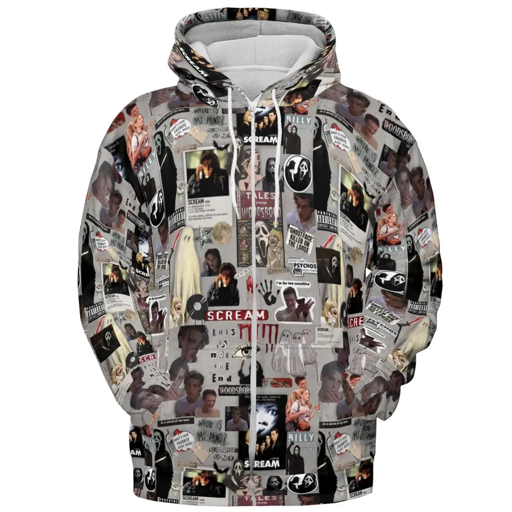 Crime Scene Scream Aesthetic Pattern All-over Print Hoodie - 3