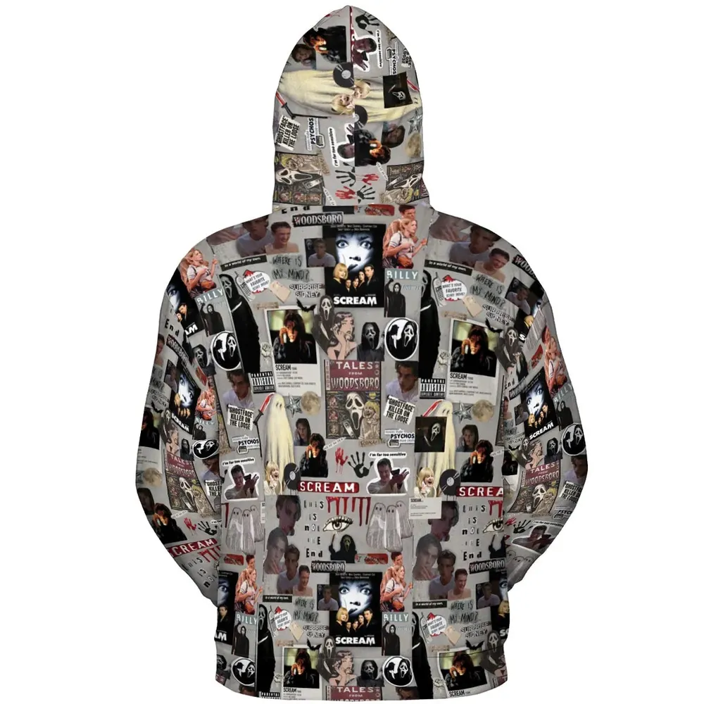 Crime Scene Scream Aesthetic Pattern All-over Print Hoodie - 4