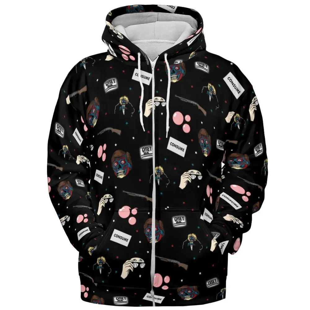 Consume They Live Patterns All-over Print Hoodie - 3