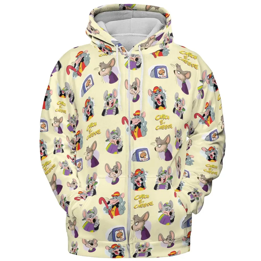 Chuck E. Cheese Pattern All-over Print Hoodie - 3