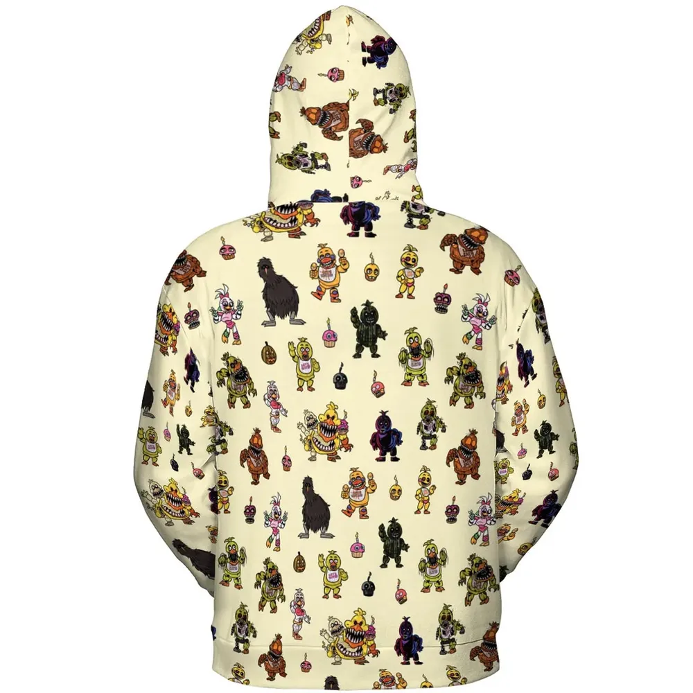Chica Chicken Five Nights at Freddy's Pattern All-over Print Hoodie - 4