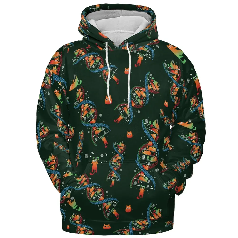 Cat Kitten DNA Pattern All-over Print Hoodie - 2