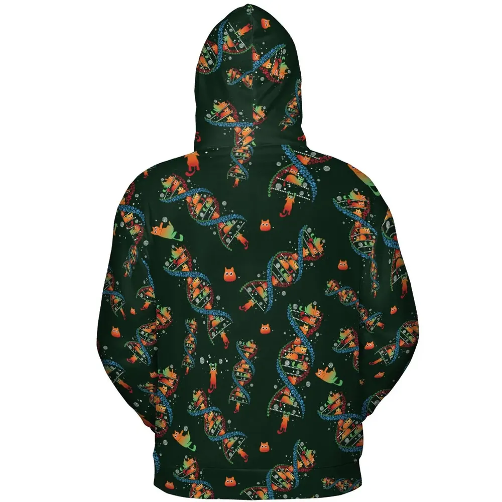 Cat Kitten DNA Pattern All-over Print Hoodie - 4