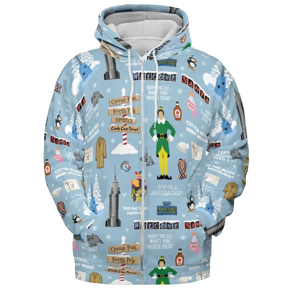 Buddy the ELF Quotes Christmas All-over Print Hoodie - 3