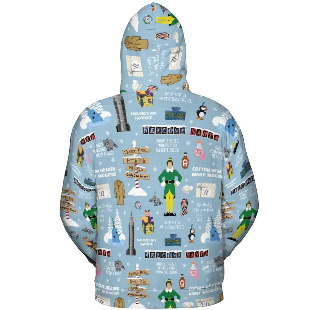 Buddy the ELF Quotes Christmas All-over Print Hoodie - 4