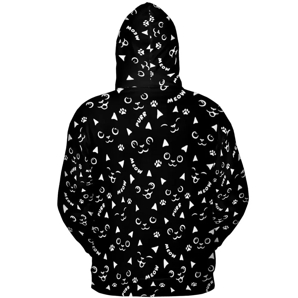 Black Cats Pattern All-over Print Hoodie - 4
