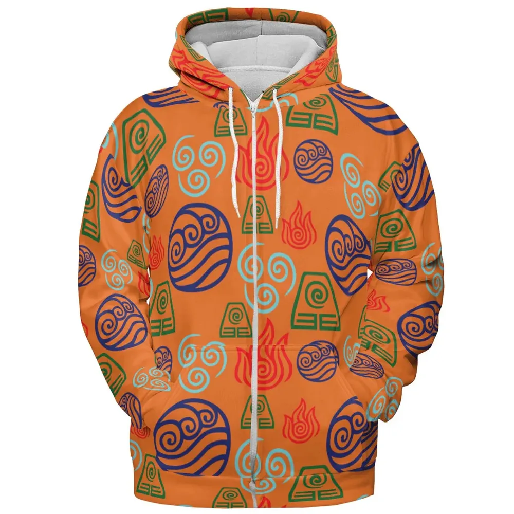 Bending Elements Avatar Button Up All-over Print Hoodie - 3
