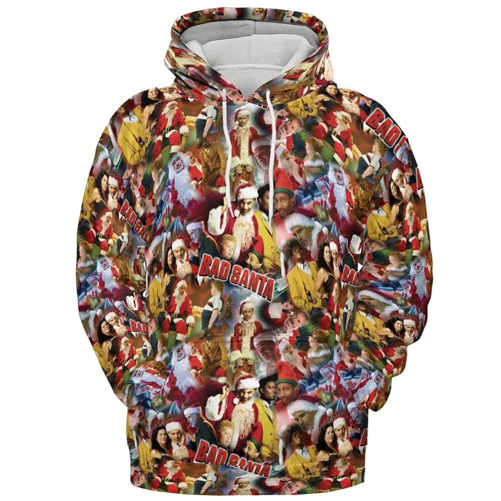 Bad Santa Pattern All-over Print Hoodie - 2