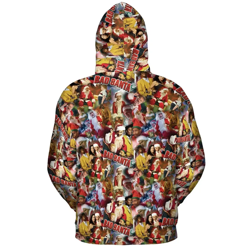 Bad Santa Pattern All-over Print Hoodie - 4