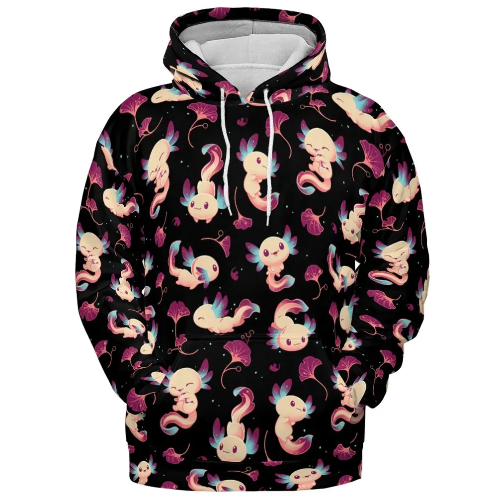 Axolotl Wonders Cute Salamanders Pattern All-over Print Hoodie - 2