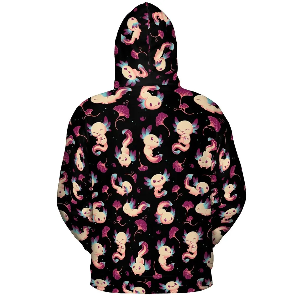 Axolotl Wonders Cute Salamanders Pattern All-over Print Hoodie - 4