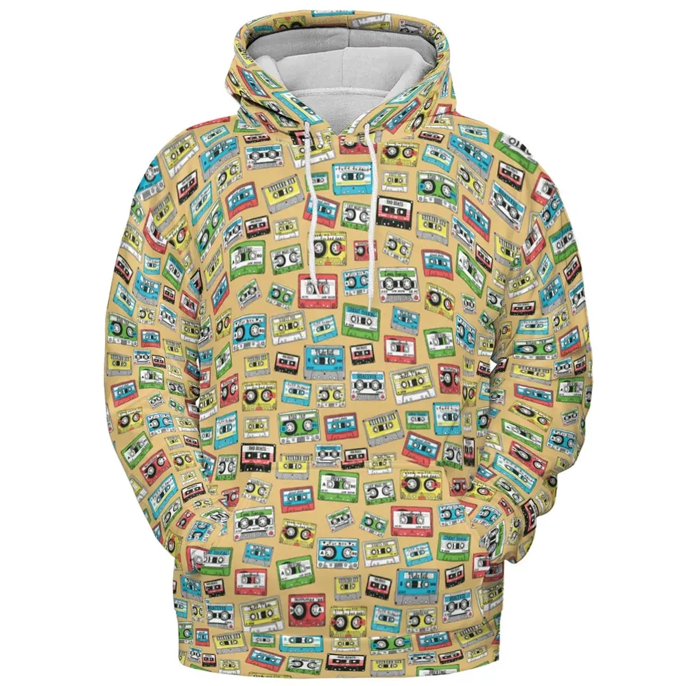 80s Playlist Pattern All-over Print Hoodie - 2
