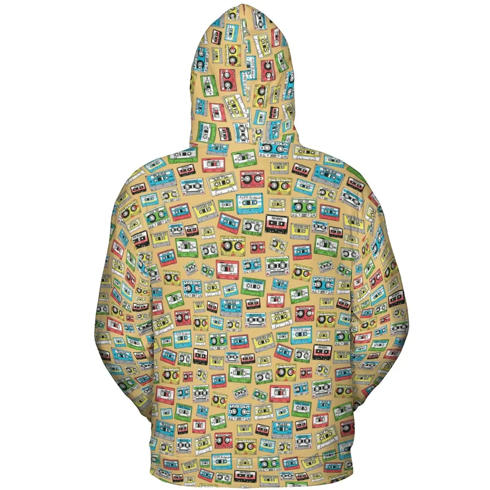 80s Playlist Pattern All-over Print Hoodie - 4
