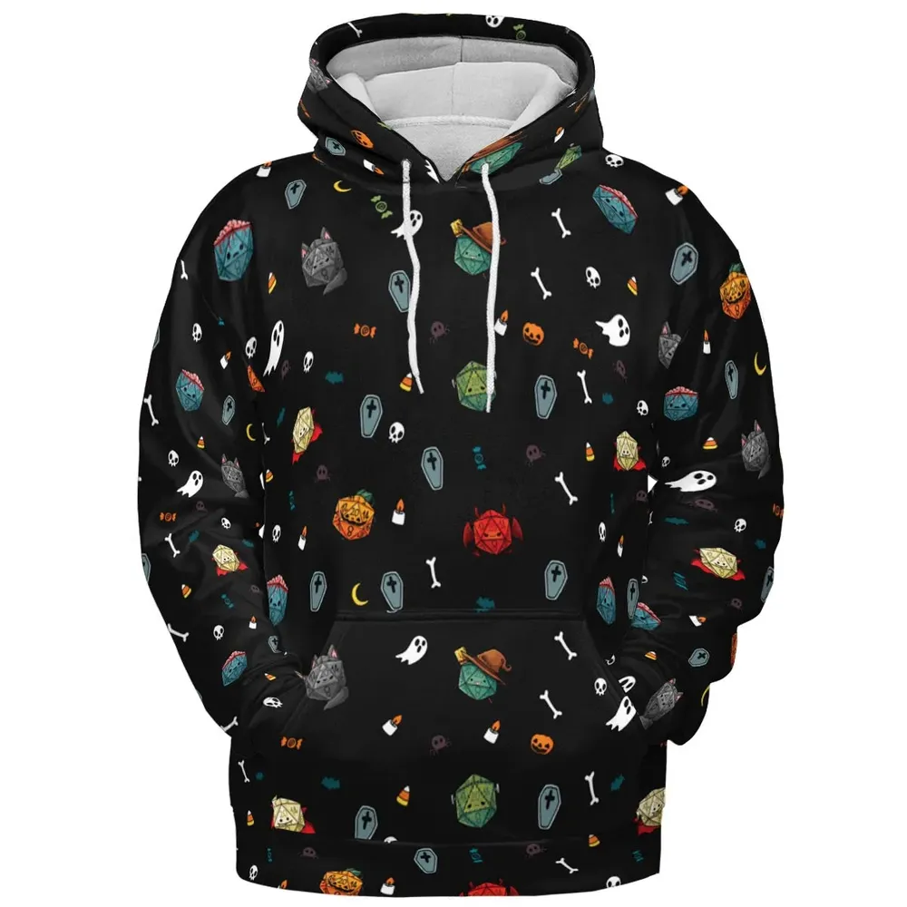 Halloween DND Dices Pattern All-over Print Hoodie - 2