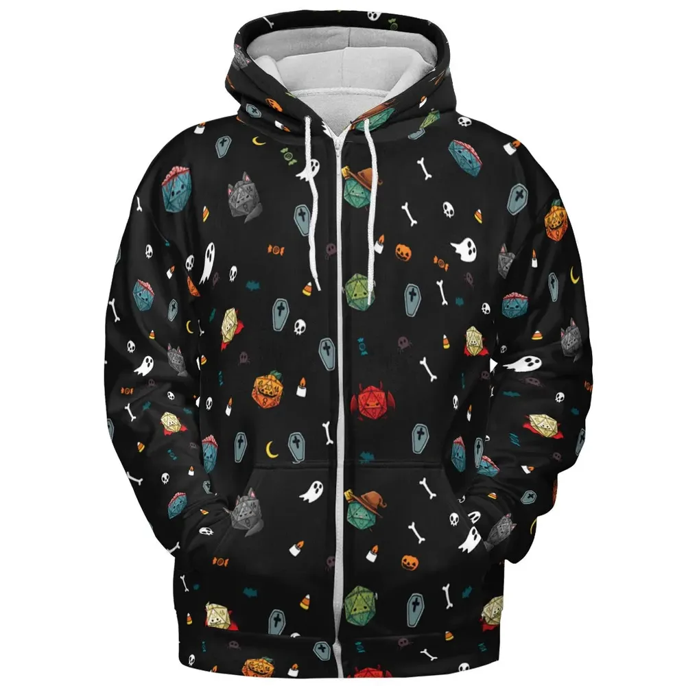 Halloween DND Dices Pattern All-over Print Hoodie - 3