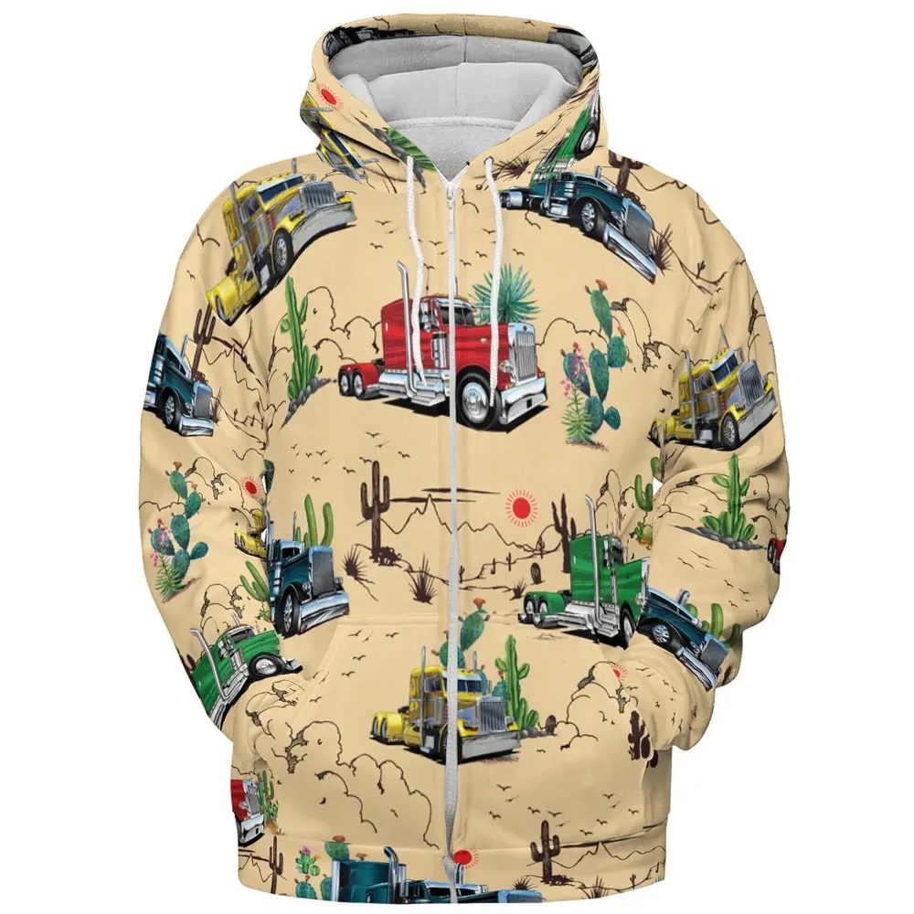 Peterbilt Semi Truck Pattern All-over Print Hoodie - 3