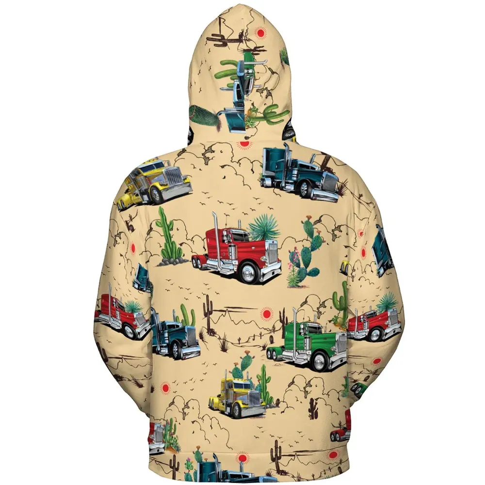 Peterbilt Semi Truck Pattern All-over Print Hoodie - 4