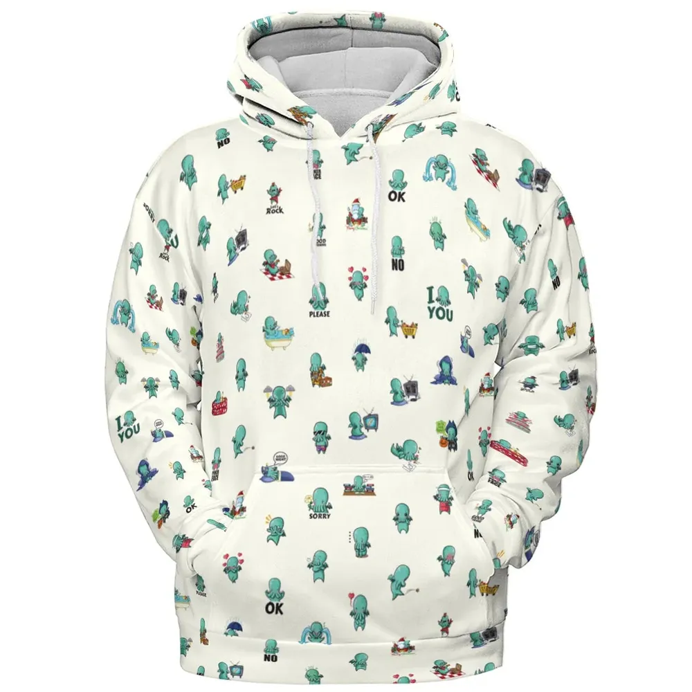 Kawai Cthulhu Pattern All-over Print Hoodie - 2