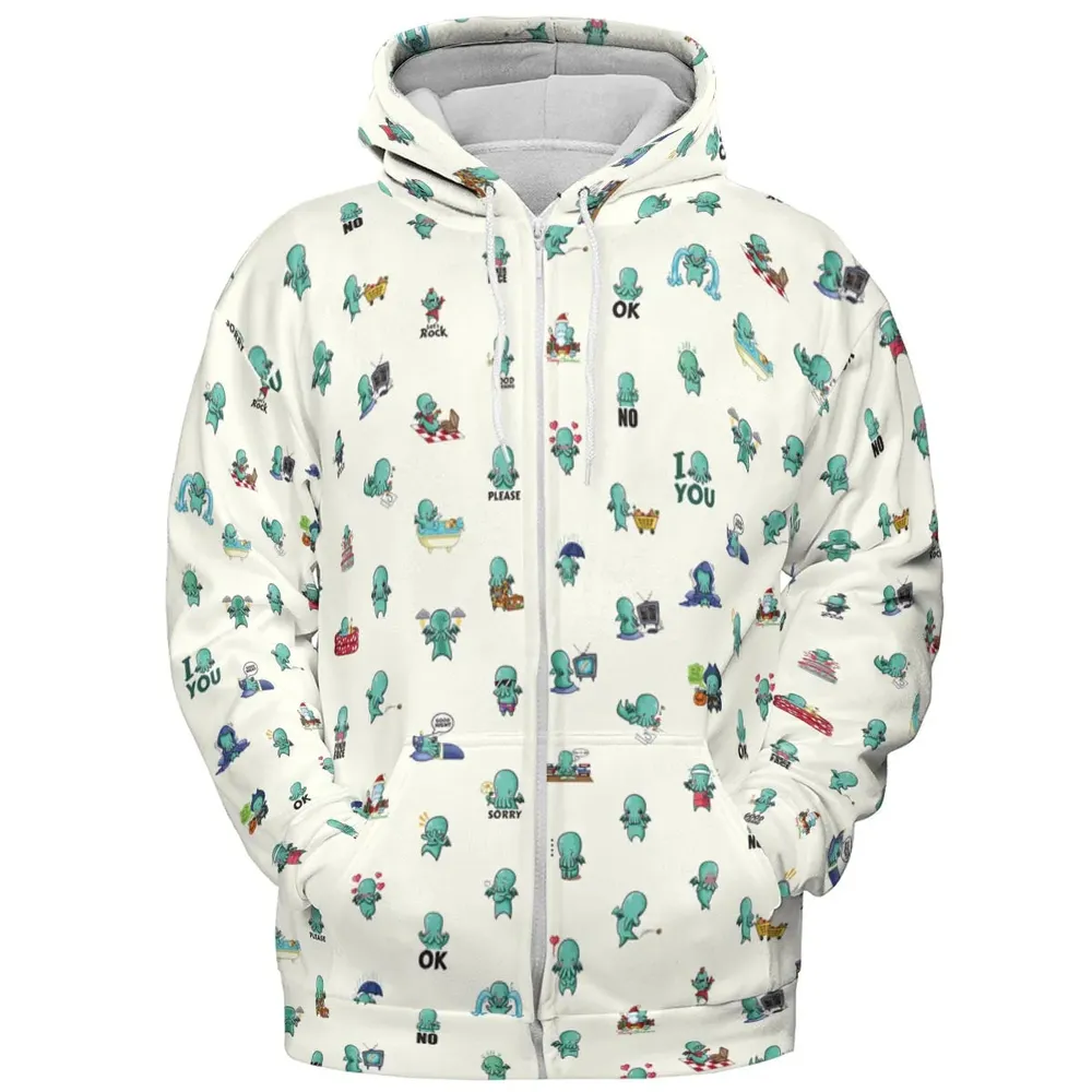 Kawai Cthulhu Pattern All-over Print Hoodie - 3