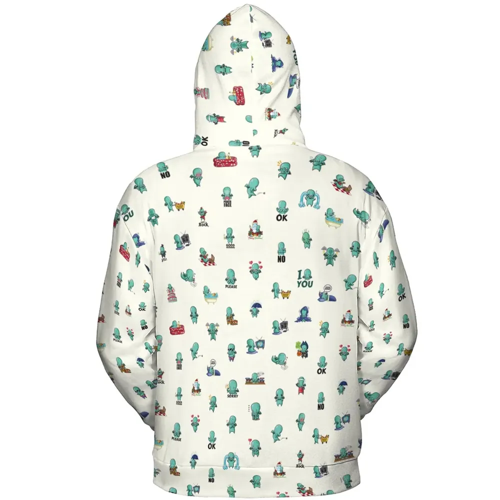 Kawai Cthulhu Pattern All-over Print Hoodie - 4