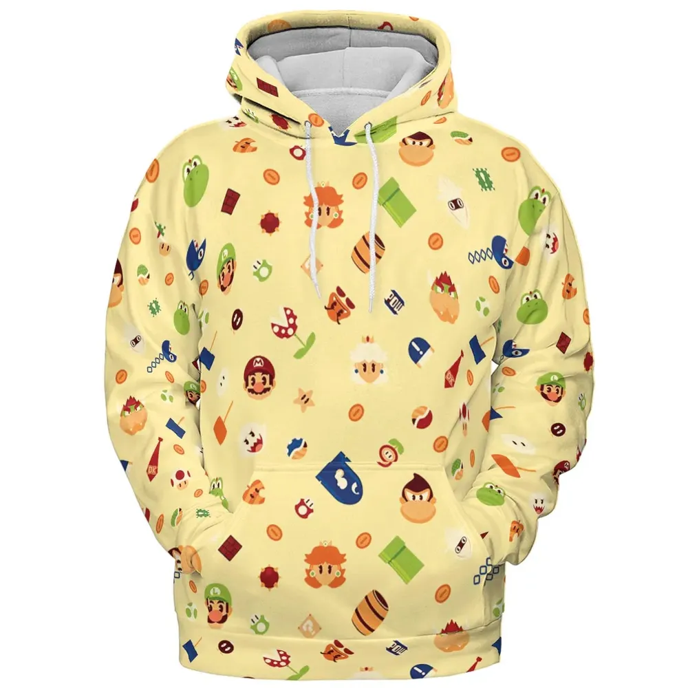 Mario and Friends Pattern All-over Print Hoodie - 2