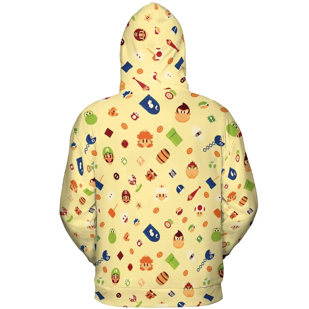 Mario and Friends Pattern All-over Print Hoodie - 4
