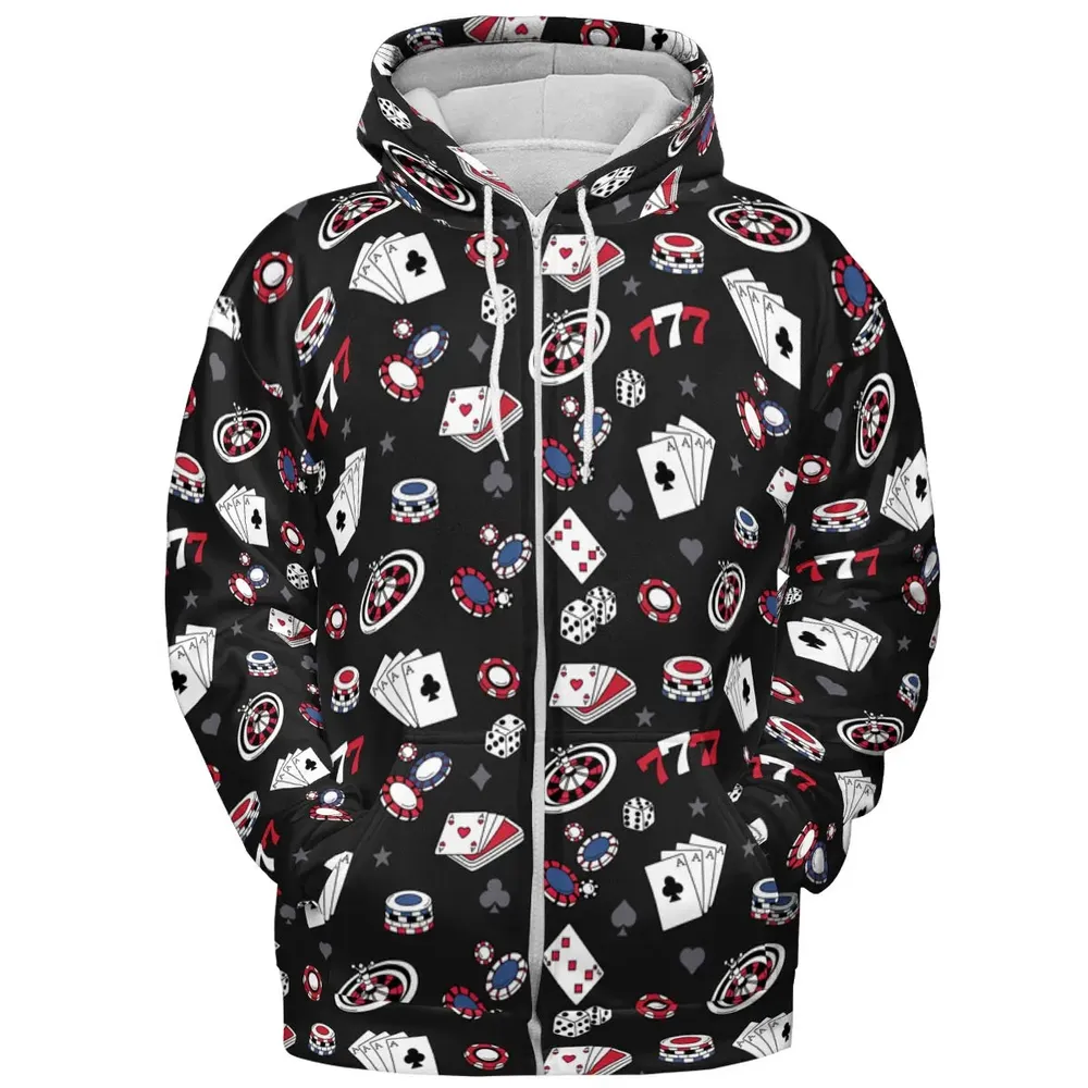Vintage Poker Texas Hold’em All-over Print Hoodie - 3