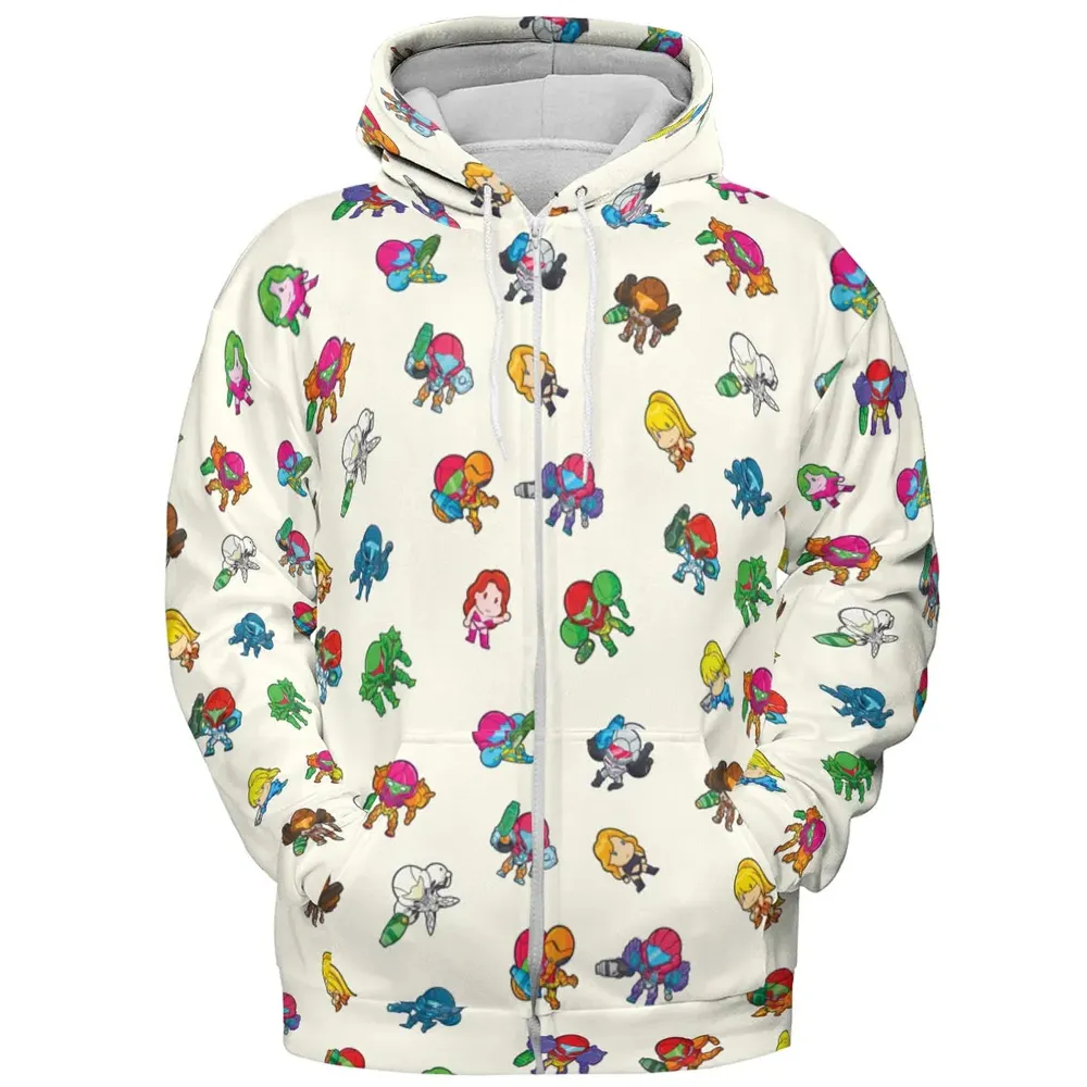 The Many Suits Of Samus Metroid Pattern All-over Print Hoodie - 3