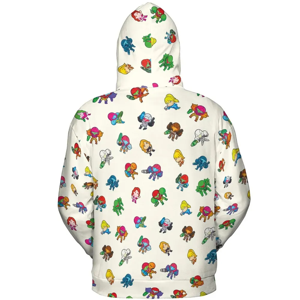 The Many Suits Of Samus Metroid Pattern All-over Print Hoodie - 4