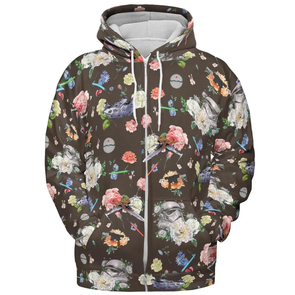 Stormtrooper Flower Vintage Pattern All-over Print Hoodie - 3
