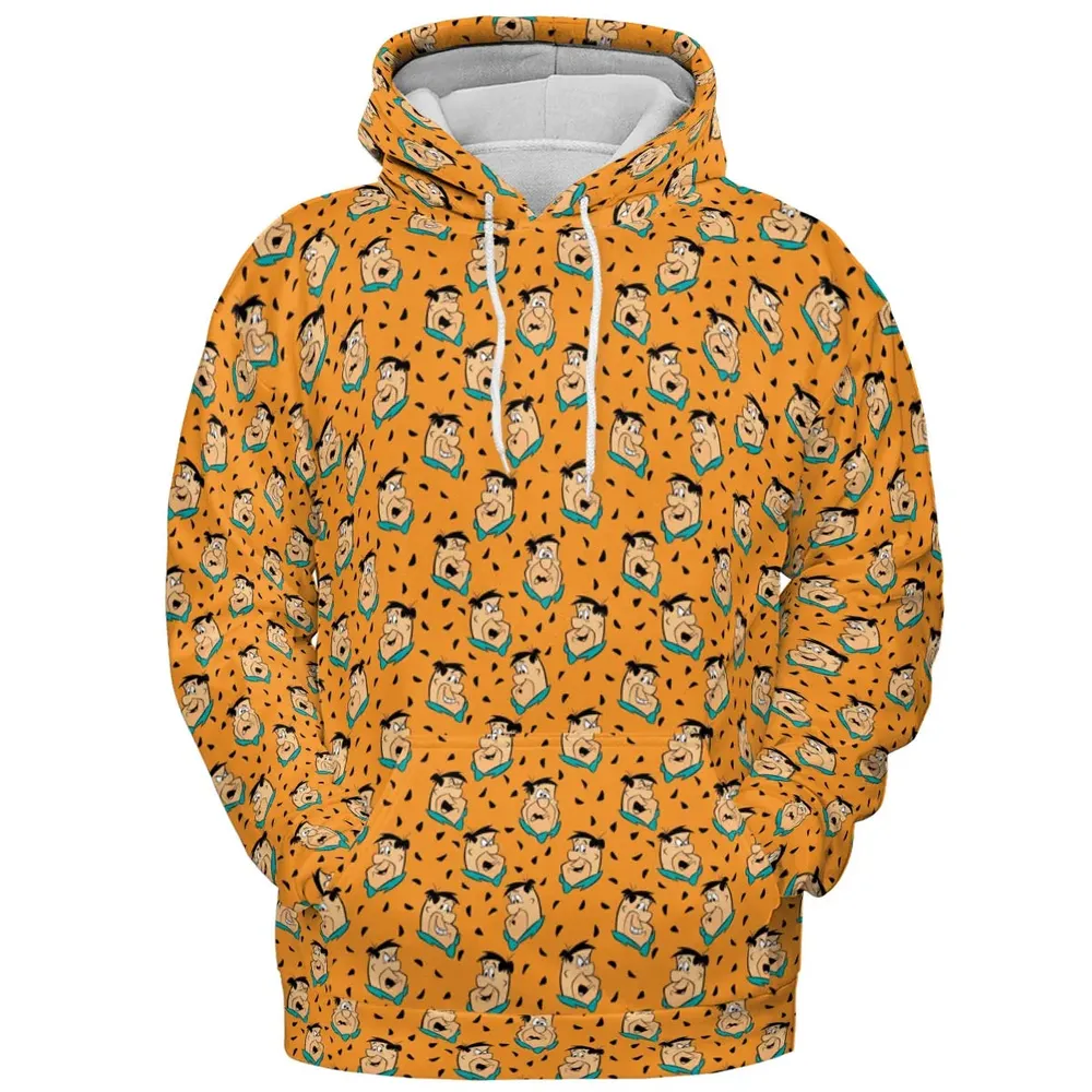 Fred Flintstone Expressions Pattern All-over Print Hoodie - 2